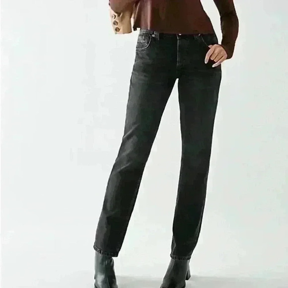 We the free straight leg jeans in worn black 25 - Picture 2 of 6